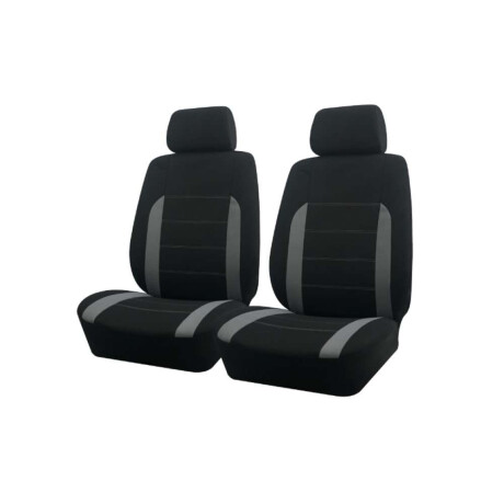 Cubreasiento Universal Pick Up 4 Piezas Negro Con Franjas Grises
