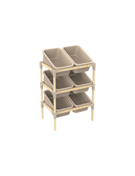 ESTANTERIA 6 CONTENERDORES 90X55X39CMS MEDERA Y PP ESTANTERIA 6 CONTENERDORES 90X55X39CMS MEDERA Y PP