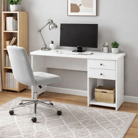 ESCRITORIO 2 CAJONES - BLANCO ESCRITORIO 2 CAJONES - BLANCO