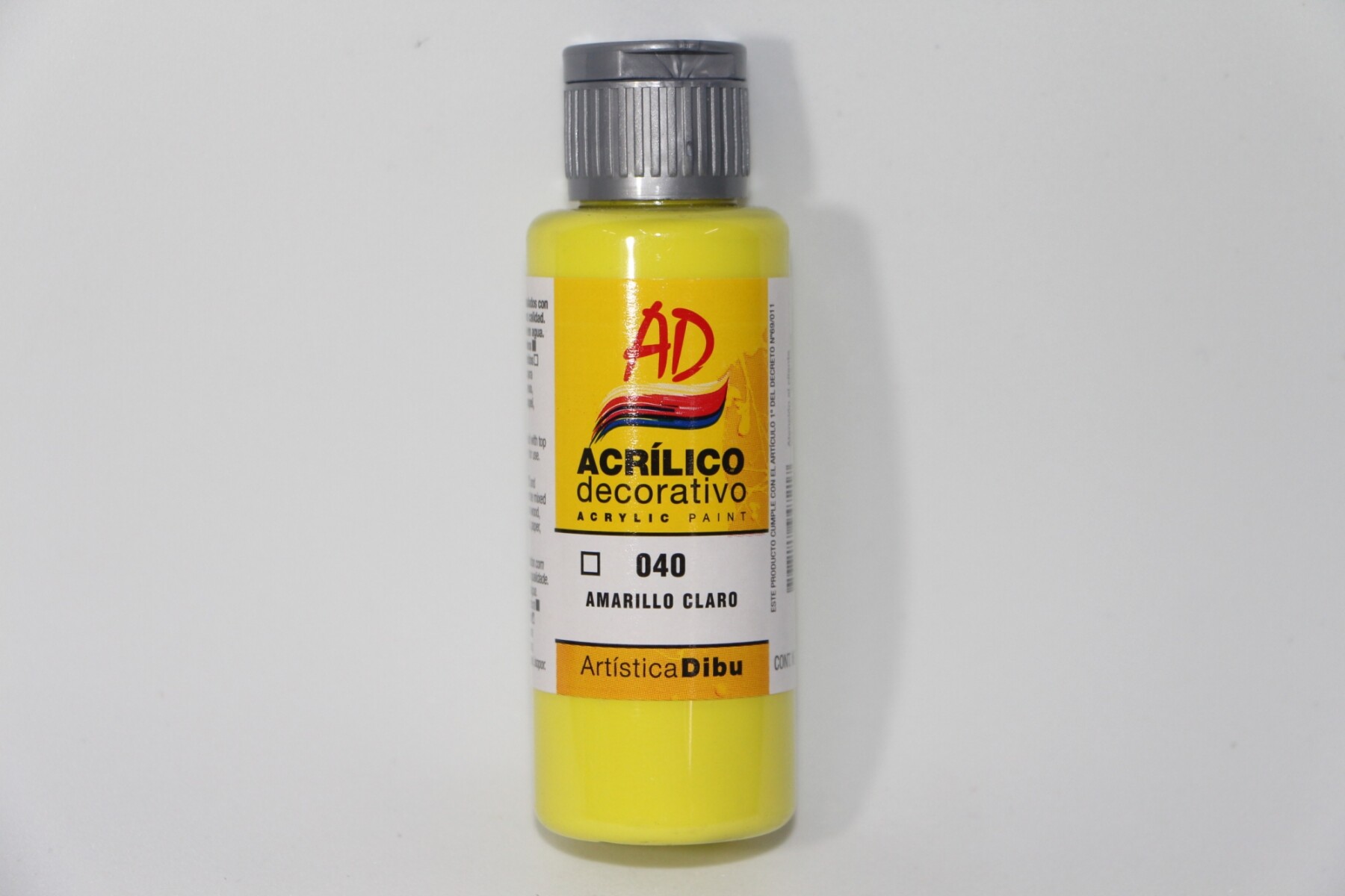 PINTURA ACRILICA ARTISTICA DIBU 60 ML. DIFERENTES COLORES - AMARILLO CLARO 040 