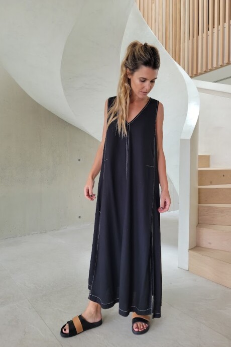 Vestido Formentera Lino Negro
