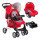 Coche Pompeya Infanti Bebé 3 En 1 +baby Silla+ Base Rojo