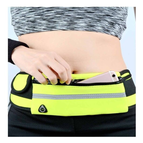 Riñonera Expandible Reforzada Running Impermeable Bolso Variante Color Amarillo Fluor