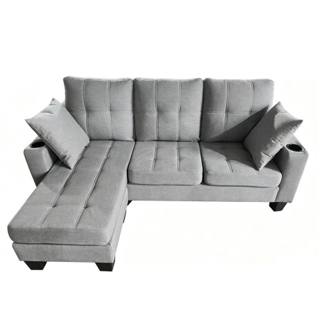 SOFÁ SILLÓN CON CHAISE Gris
