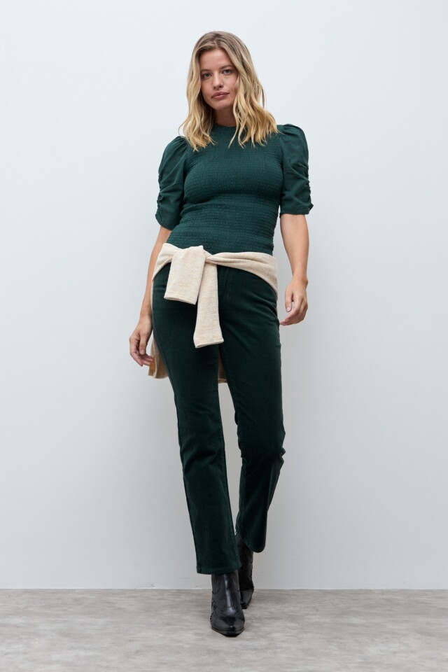 Pantalón Alba de pana verde ingles