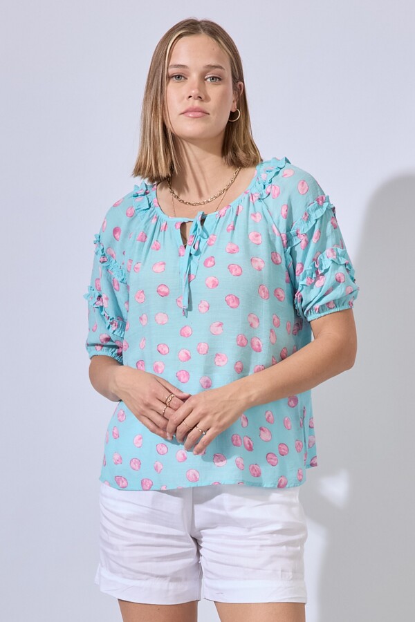 Blusa Gasa Print CELESTE/MULTI