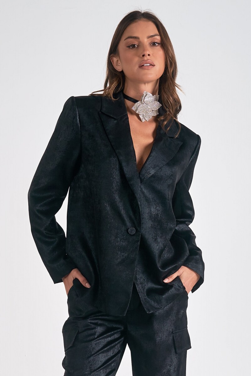 Blazer Satinado - Negro 