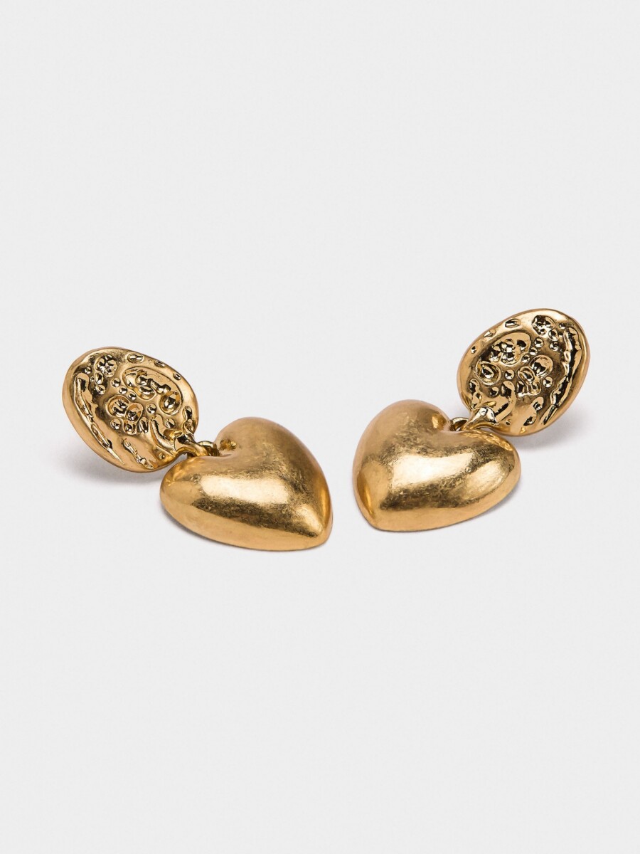Pendientes Con Corazones dorado