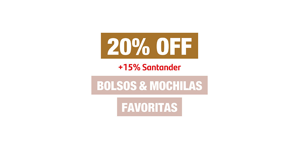 20% bolsos & Mochilas