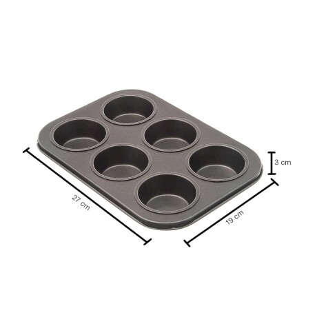 Molde Muffins Para 6 Unidades Incluye Pirotines Silicona Rojo/azul