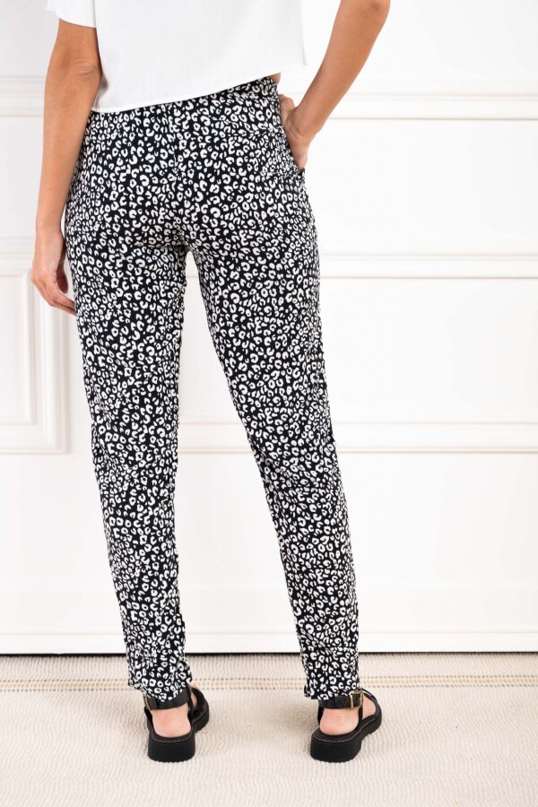 Pantalón Viscosa Print Negro