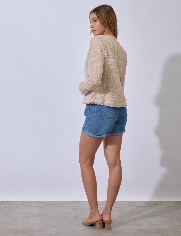 Chaqueta Tweed Crop BEIGE