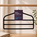 PERCHA AFELPADA PARA PANTALONES TRIPLE 45CM NEGRO PERCHA AFELPADA PARA PANTALONES TRIPLE 45CM NEGRO