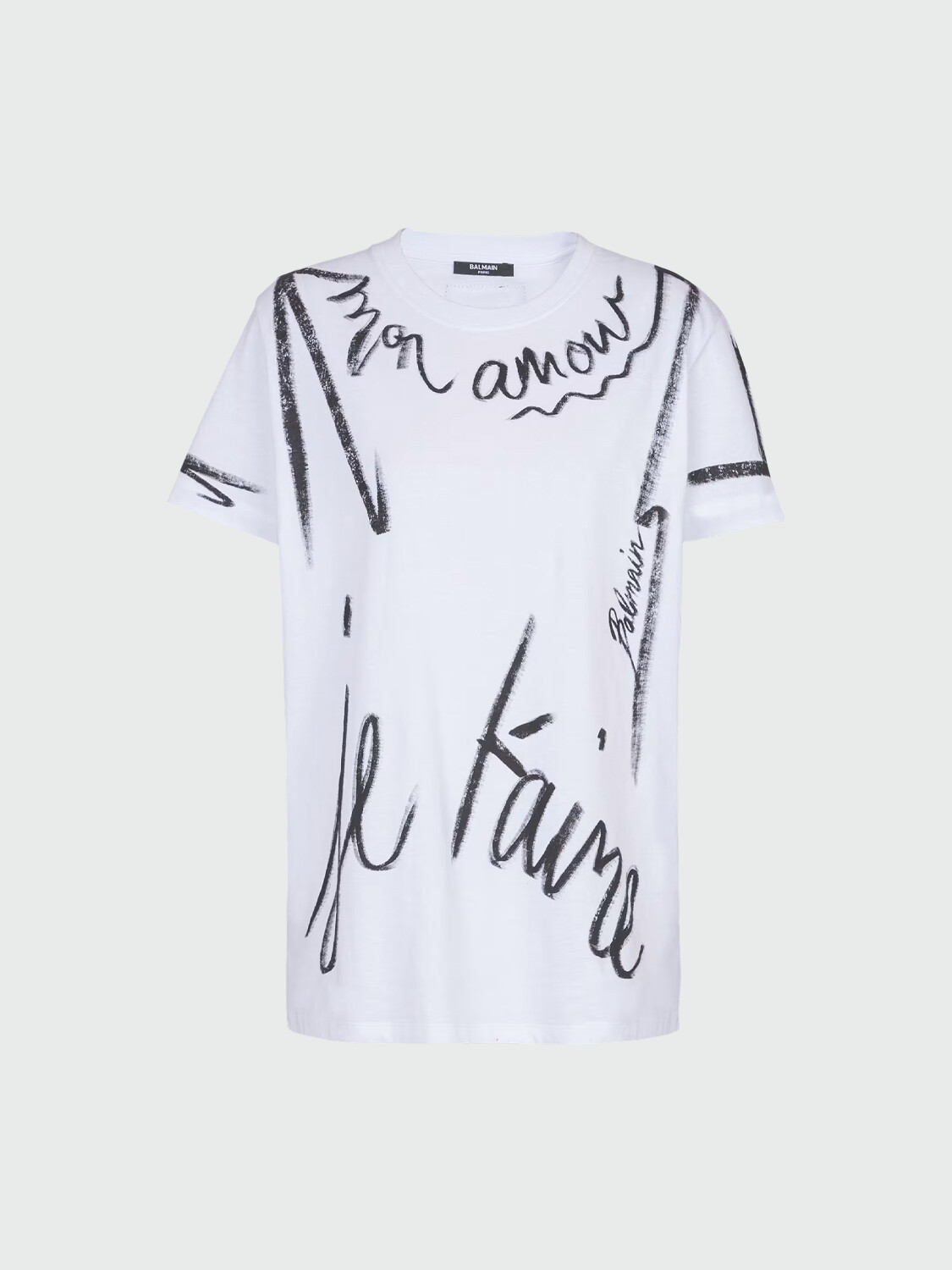 BALMAIN - T-SHIRT ESTAMPADO JE T'AIME Blanco