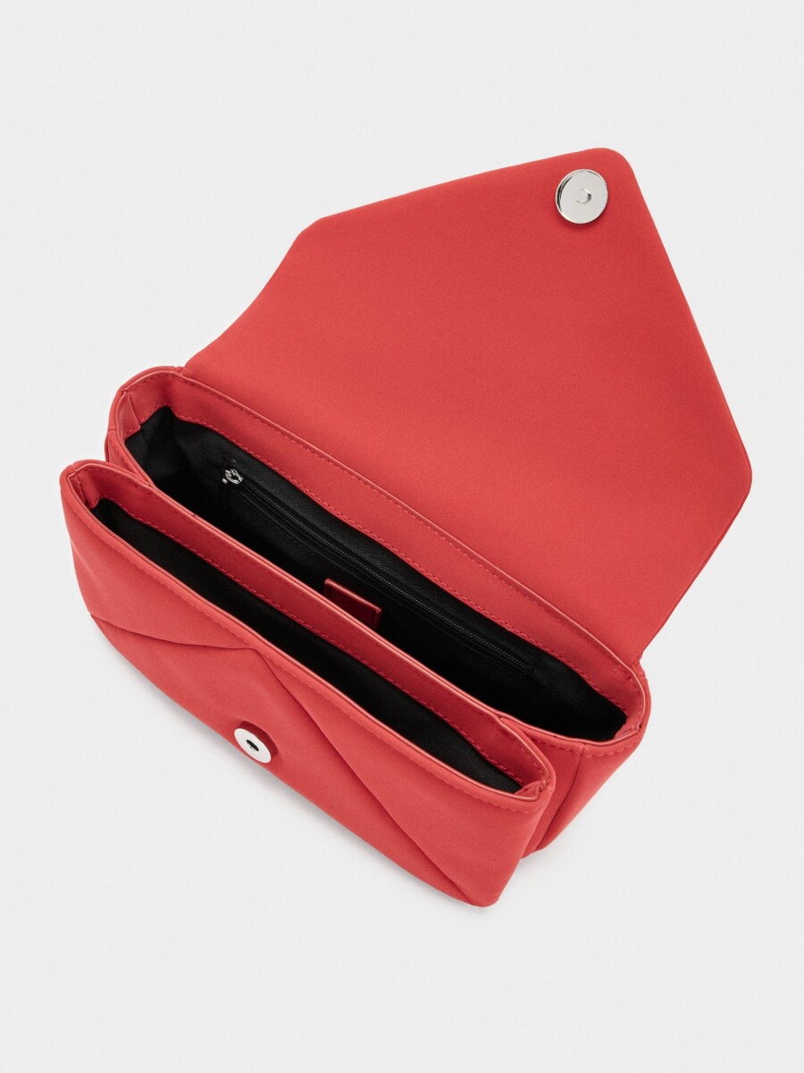 Bolso Bandolera Acolchado Textura Suave rojo