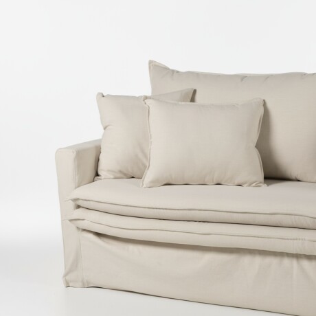 Sofá Gin con Funda - Tela Rústica - 3 cuerpos TD5260-1635 (Beige)