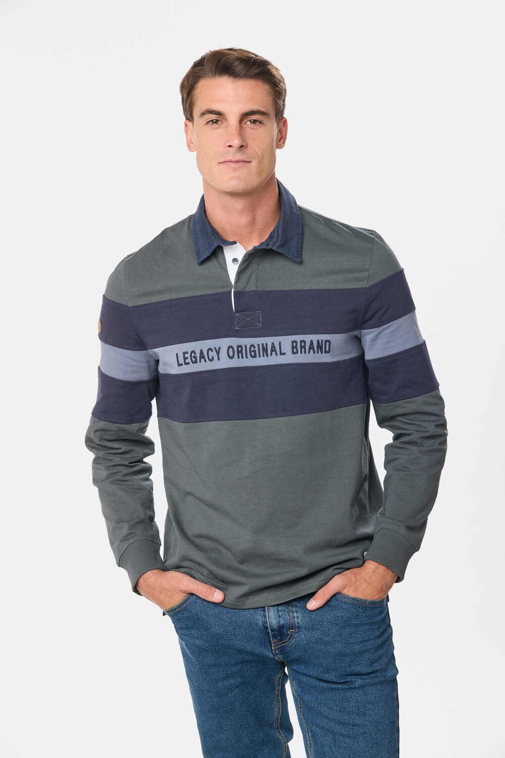 REMERA POLO RAYADA Verde