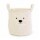 Cesto Osito Canasto Infantil Organizador de Peluche con Asas Blanco