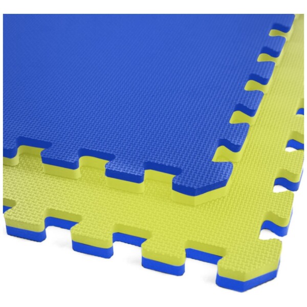 Piso Tatami X2 Goma Eva Encastrable 1x1m 2cm Gimnasio Niños Color Variante Azulamarillo