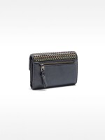 Cartera Con Trenzado Multicolor Y Solapa azul-marino