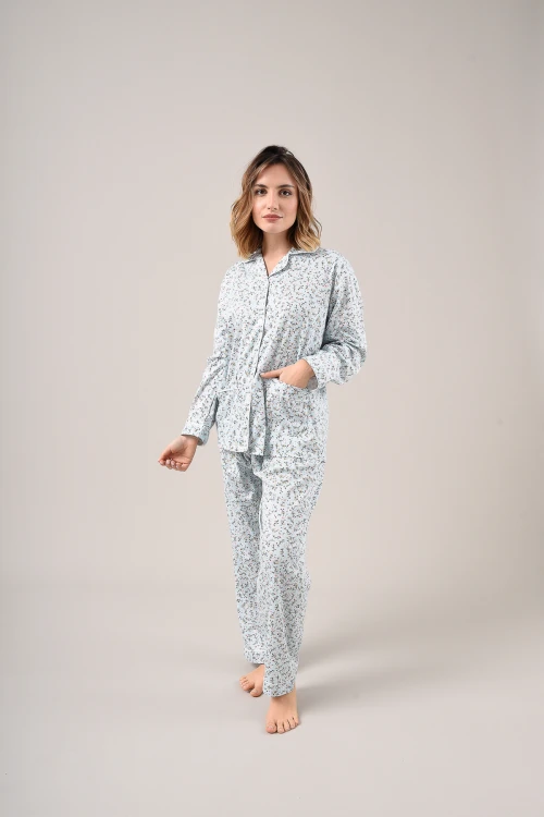 Pijama Abotonado 1059 Cielo