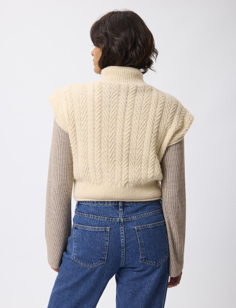 Chaleco hombreras crudo