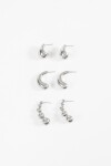 Set de aros gota bold plateado