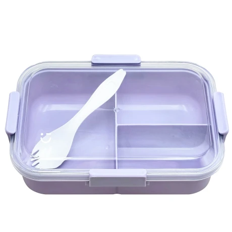 Bento box con divisiones violeta