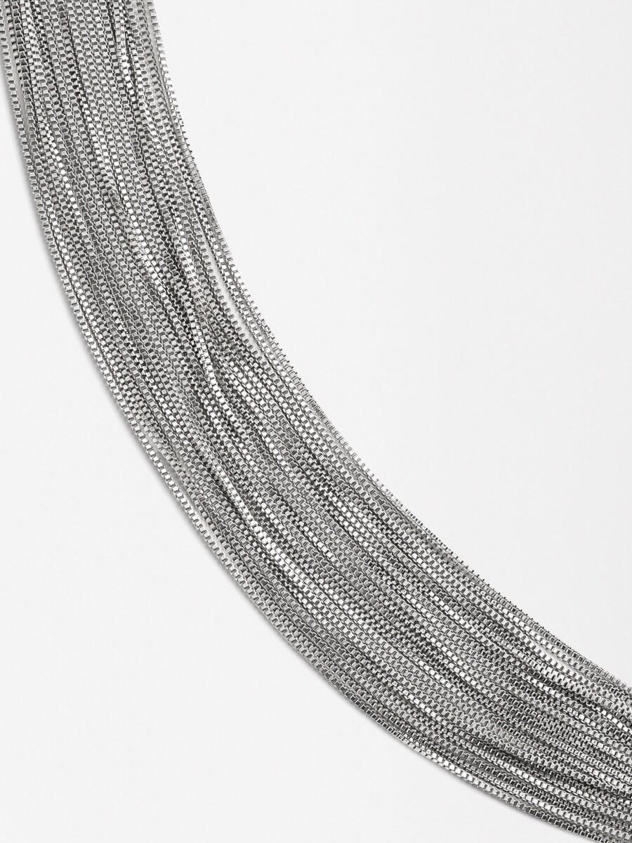 Collar Corto De Cadena plateado