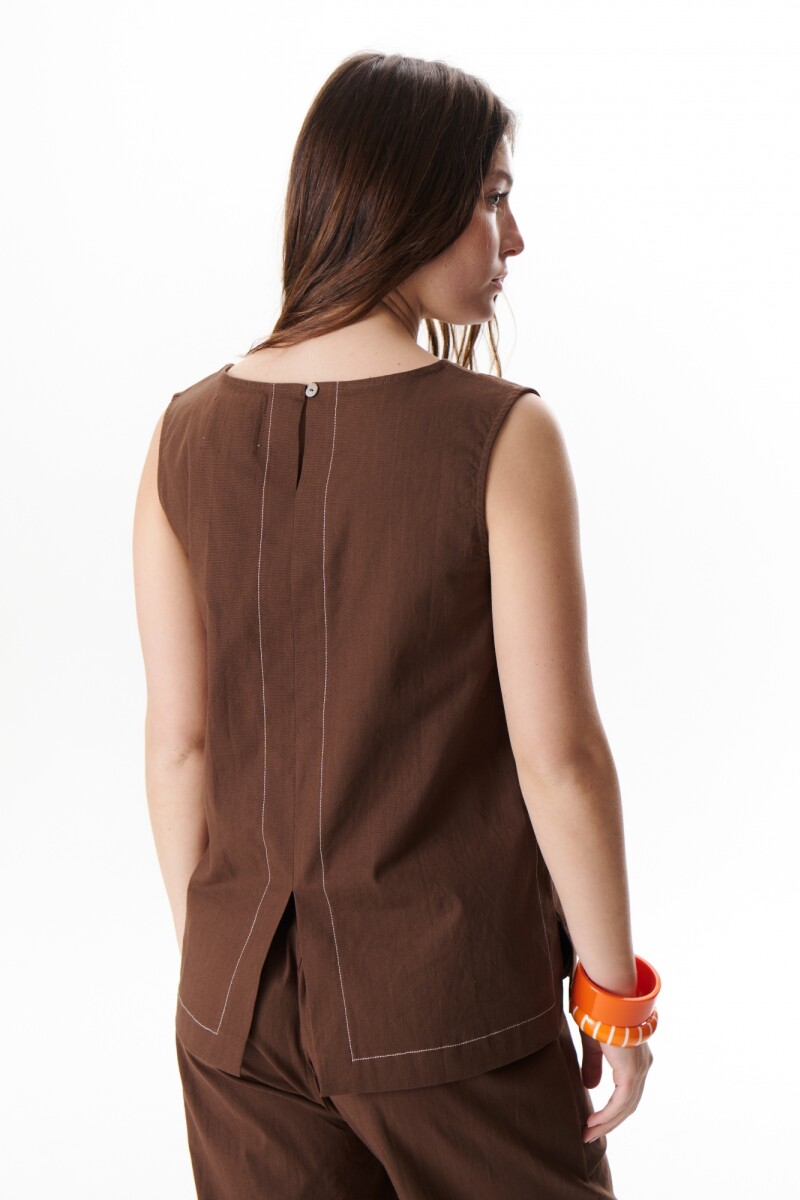 TOP LINO STRECH MARRON