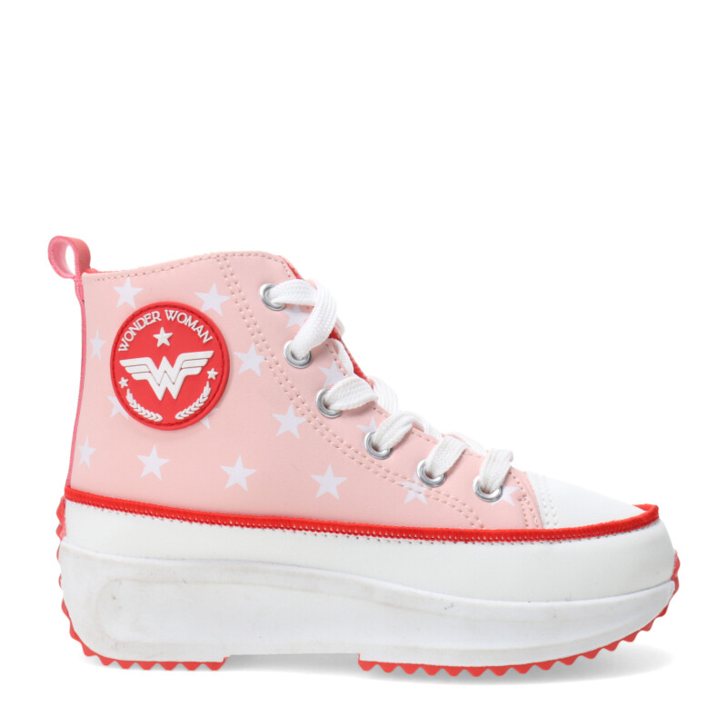 Championes de Niños DC Bota Wonder Woman Rosado - Rojo - Blanco