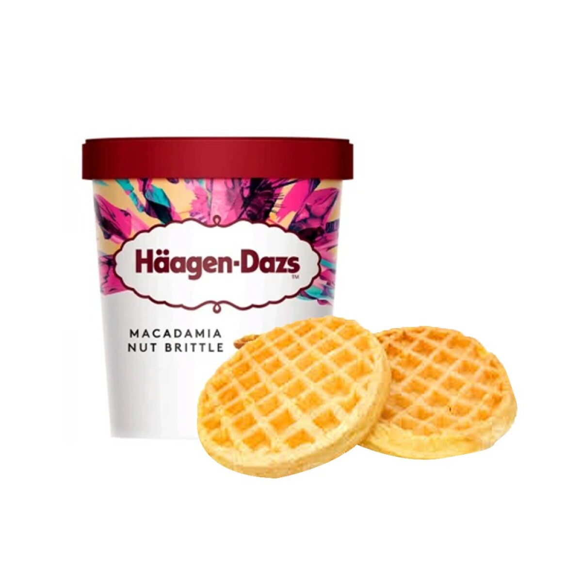 Haagen-dazs Macadamia 473 Ml + 2 Waffle 55 Grs Regalo 
