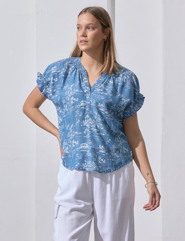 Blusa Lyocell AZUL/MULTI