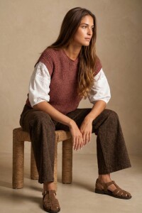 Chaleco Lurex Bordeaux