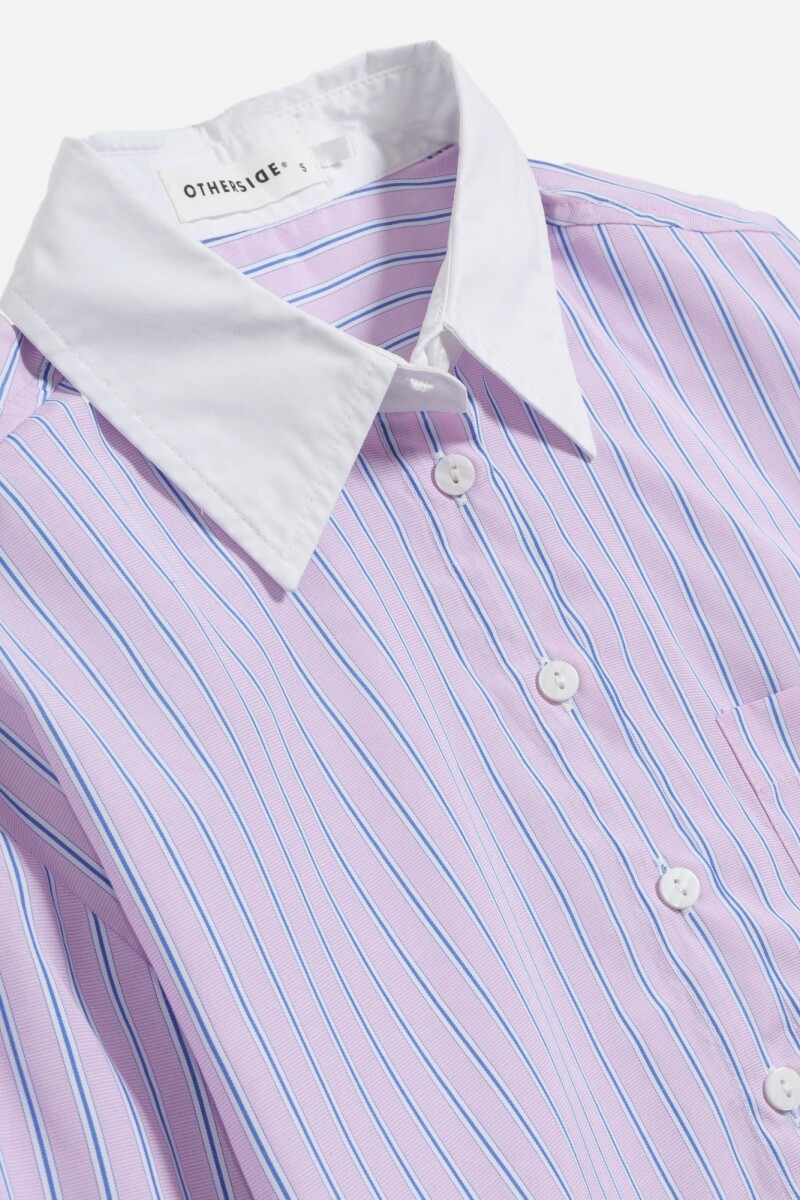 Camisa crop top bicolor ROSA