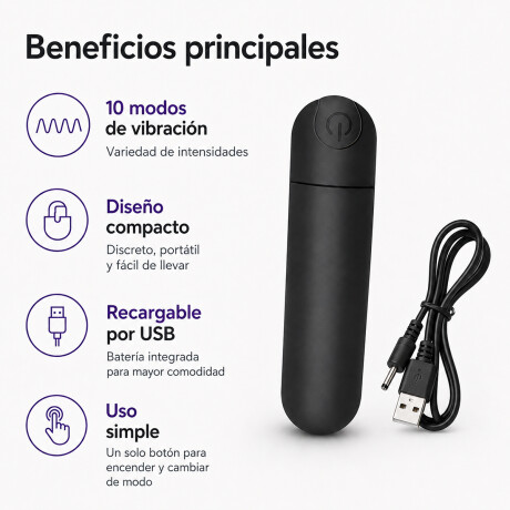 Bala Vibradora Recargable USB Bala Vibradora Recargable USB