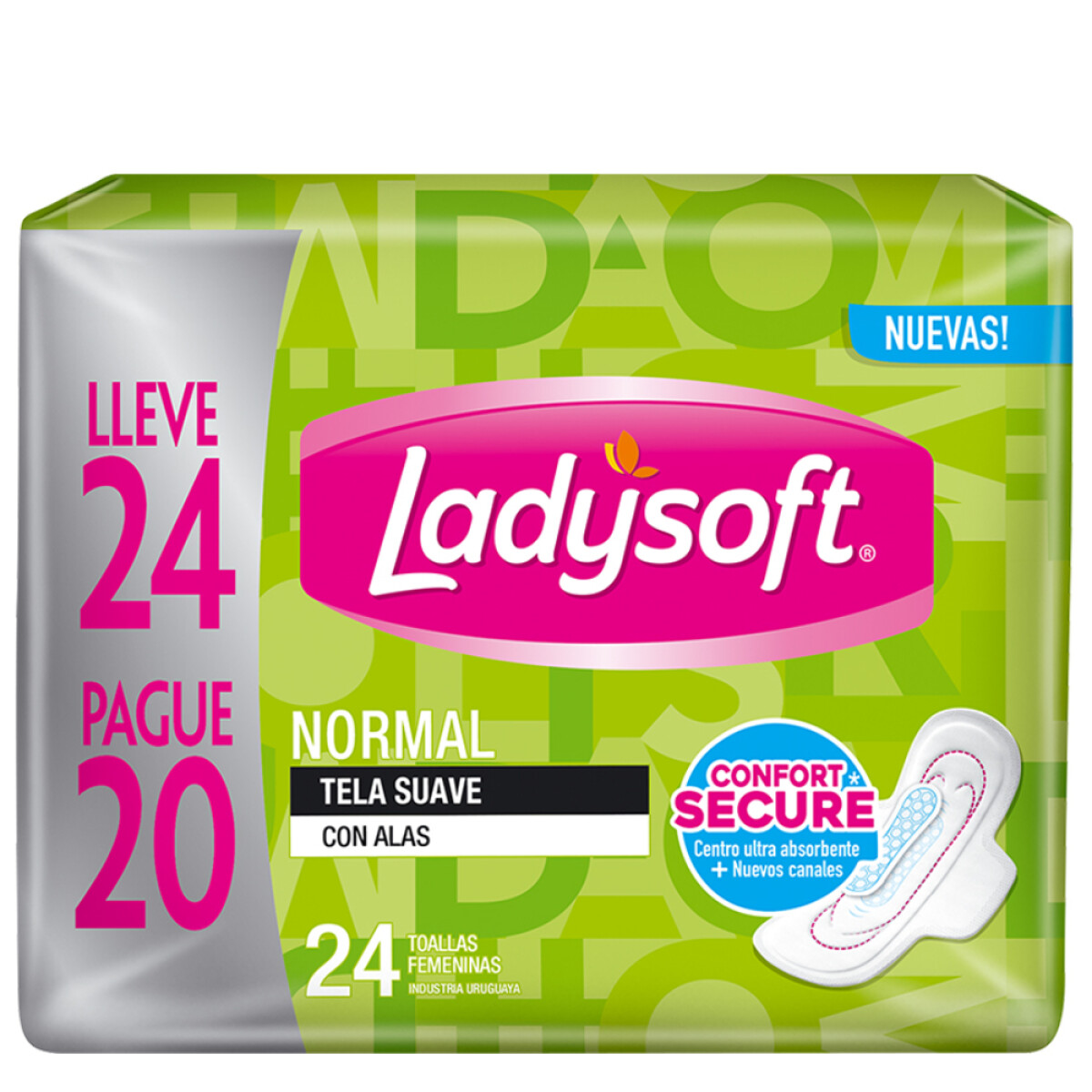 Toallitas Femenina Ladysoft Normal Tela Suave 24 Unidades 