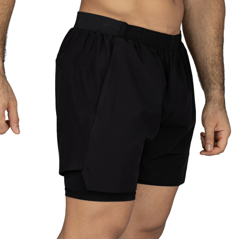 SHORT 2IN1 MEN POLY/SPX EVERLAST PIONEER 5" BK M6 NEGRO
