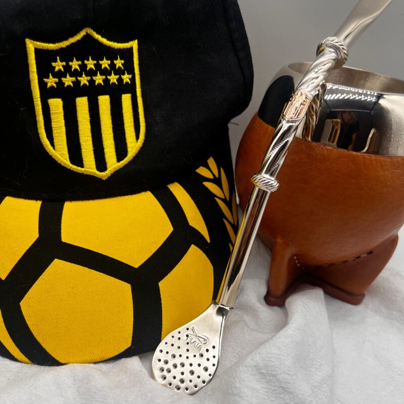 Bombilla de plata y oro logo Peñarol Bombilla de plata y oro logo Peñarol