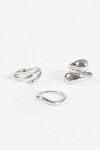 Set de anillos curvo plateado