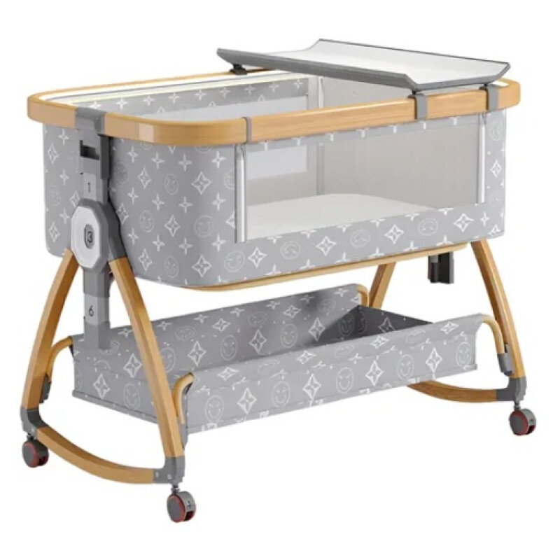 Cuna Colecho Moisés Cambiador Y Ruedas Gris