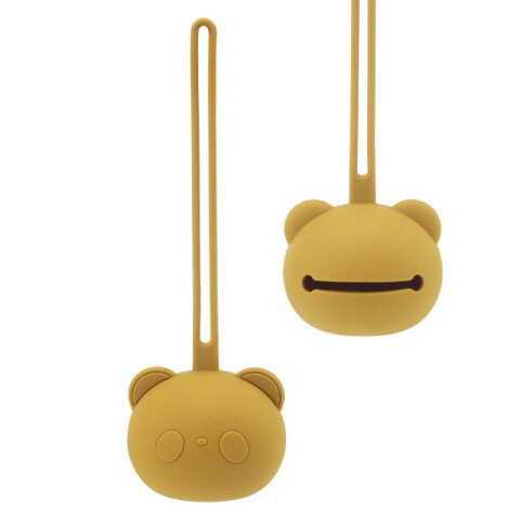 NGUHOLDER Porta Chupete De Silicona Con Forma De Oso - Mostaza