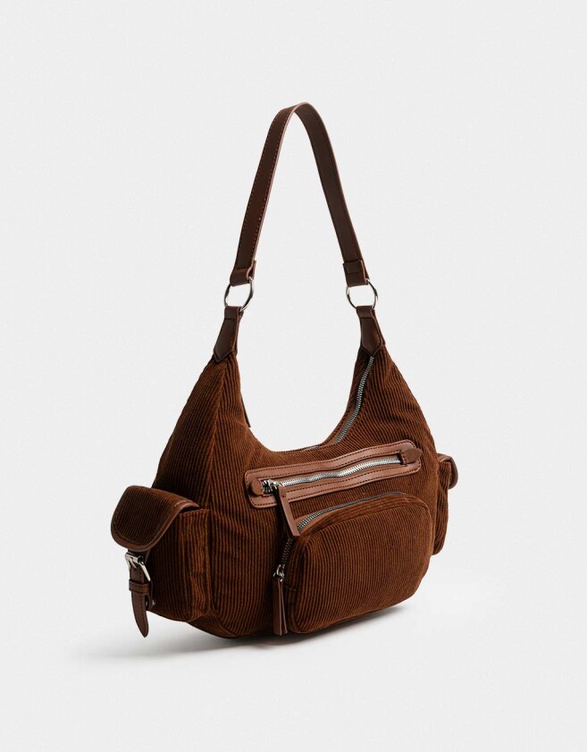 Bandoleras Bandolera Multipocket Corderoy Chocolate - Marron Chocolate