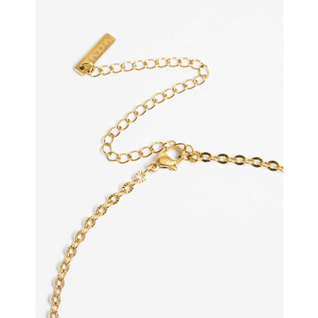 Collar De Acero Dorado Con Piedra Natural Dorado