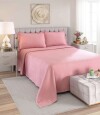 Juego Colcha y Funda Piquet Dohler Queen 100% Algodón Rosa