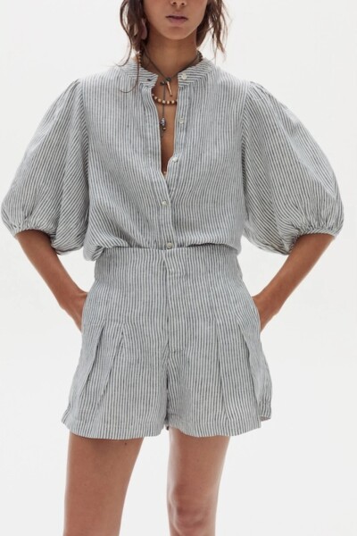 SHORT FRIDA LINEN Rayas