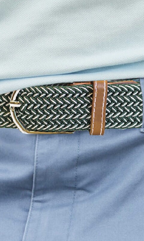 CINTO UNISEX ELASTIZADO VERDE Y CENIZA