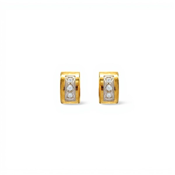 Caravanas Midi - Oro bajo - Piedra zirconia- CA8289 conpiedra