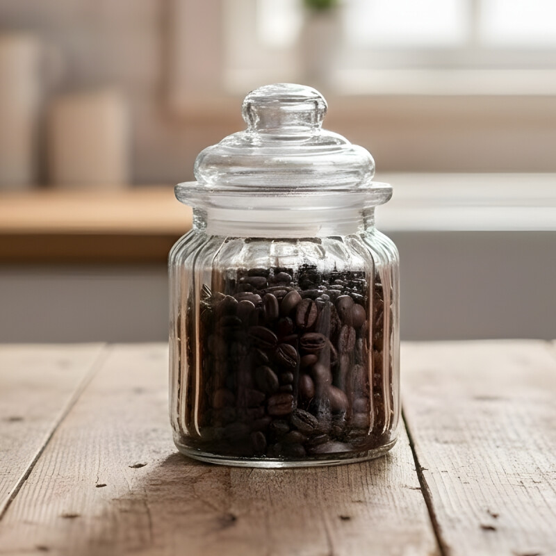 Frasco de vidrio con tapa 300 ml TRANSPARENTE