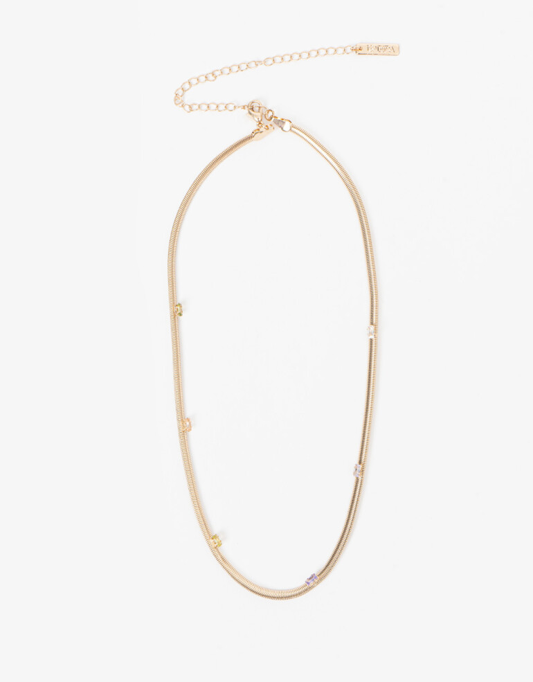 Collares Cortos Strass Collar Corto Con Cubic Zirconia - Dorado